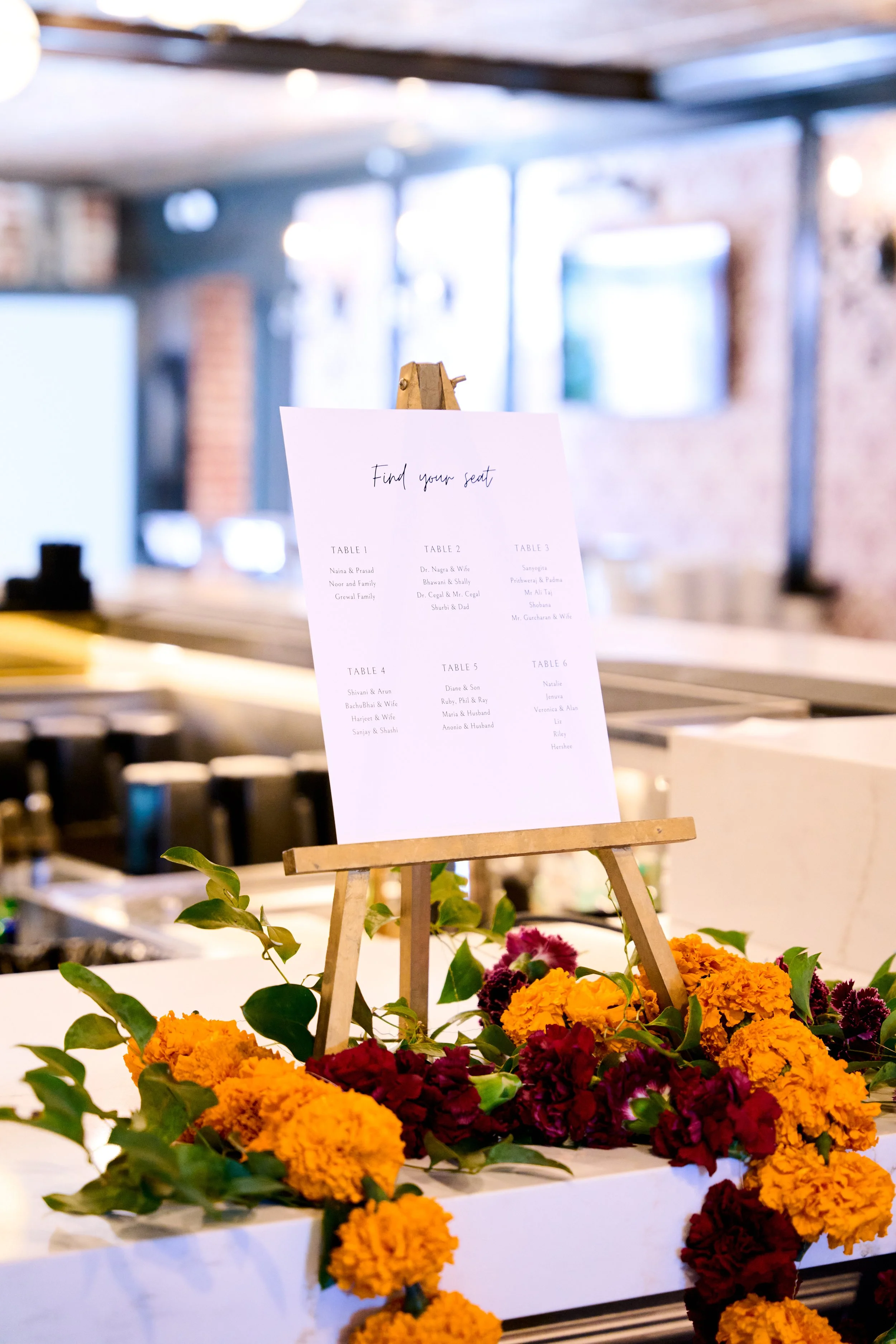 Custom cocktail bar built around Indian flavors at the reception