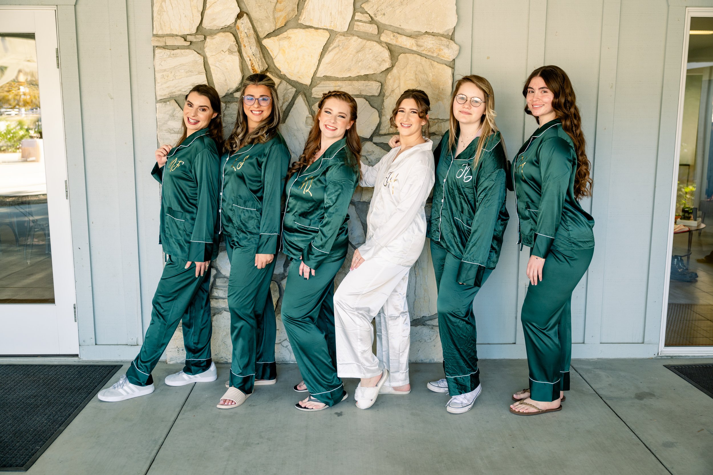 Fall jewel tone bridesmaid pajama sets