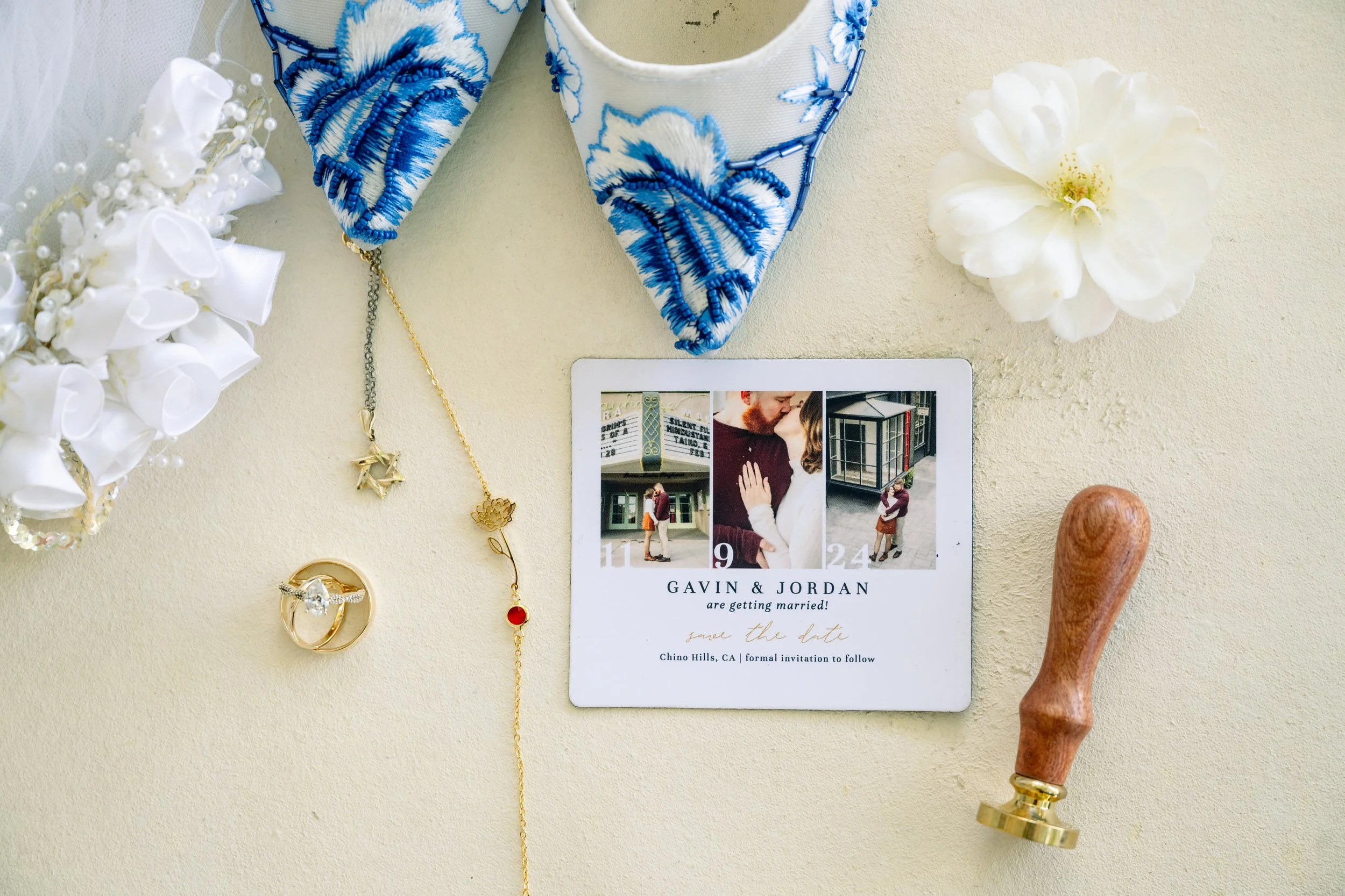 Invitation suite showing the fall wedding color palette