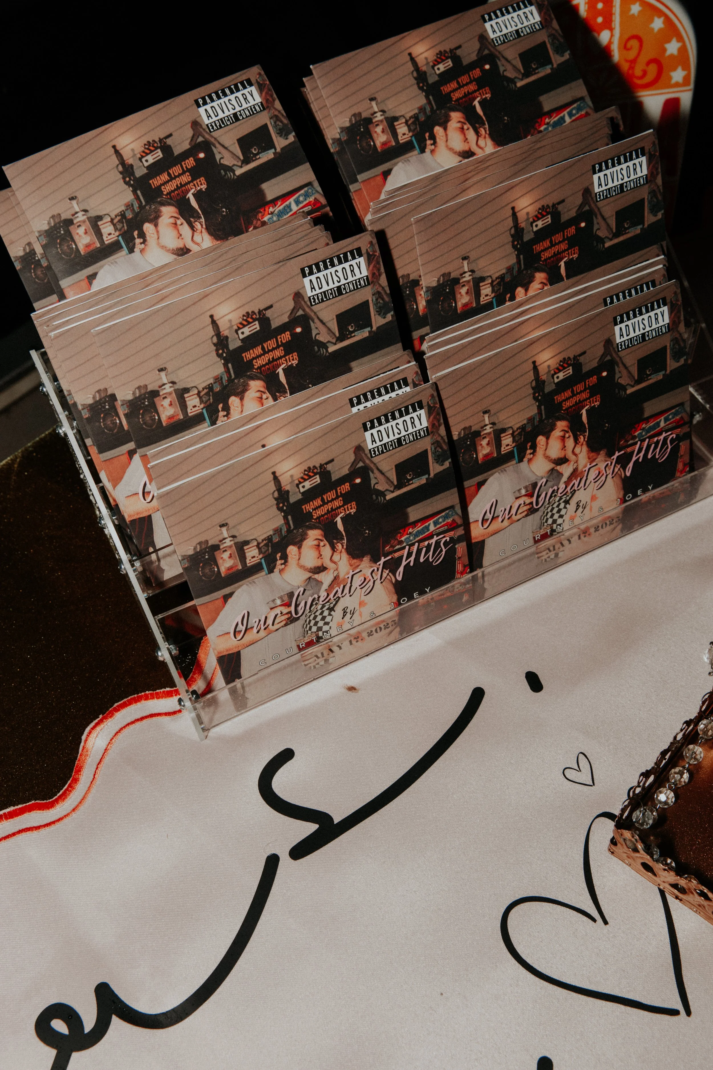 non-traditional wedding favor, custom burnt cds with custom cd jackets 