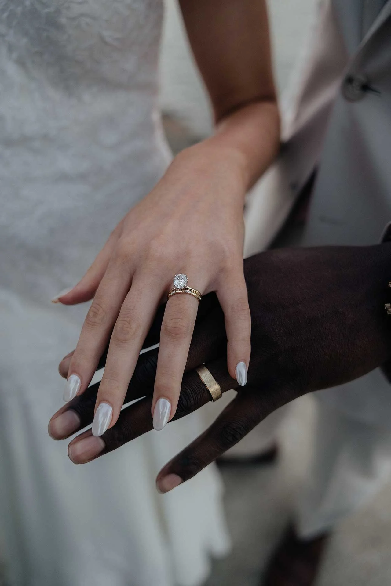 Salt Lake City wedding couple showing off their rings