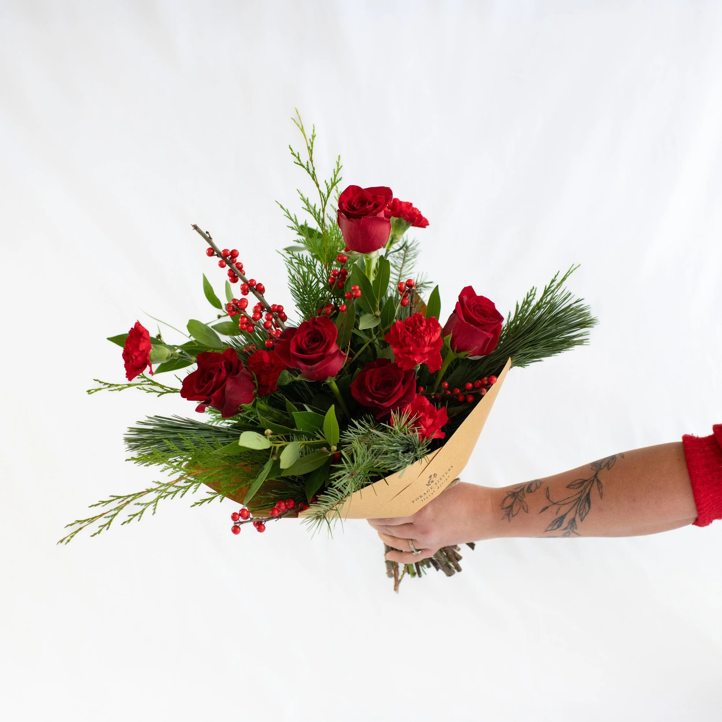 Classic Christmas Wrapped Flowers
