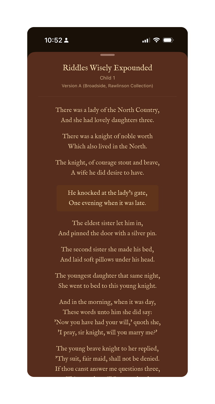 Example of a curated quote displayed in the app, with source attribution visible