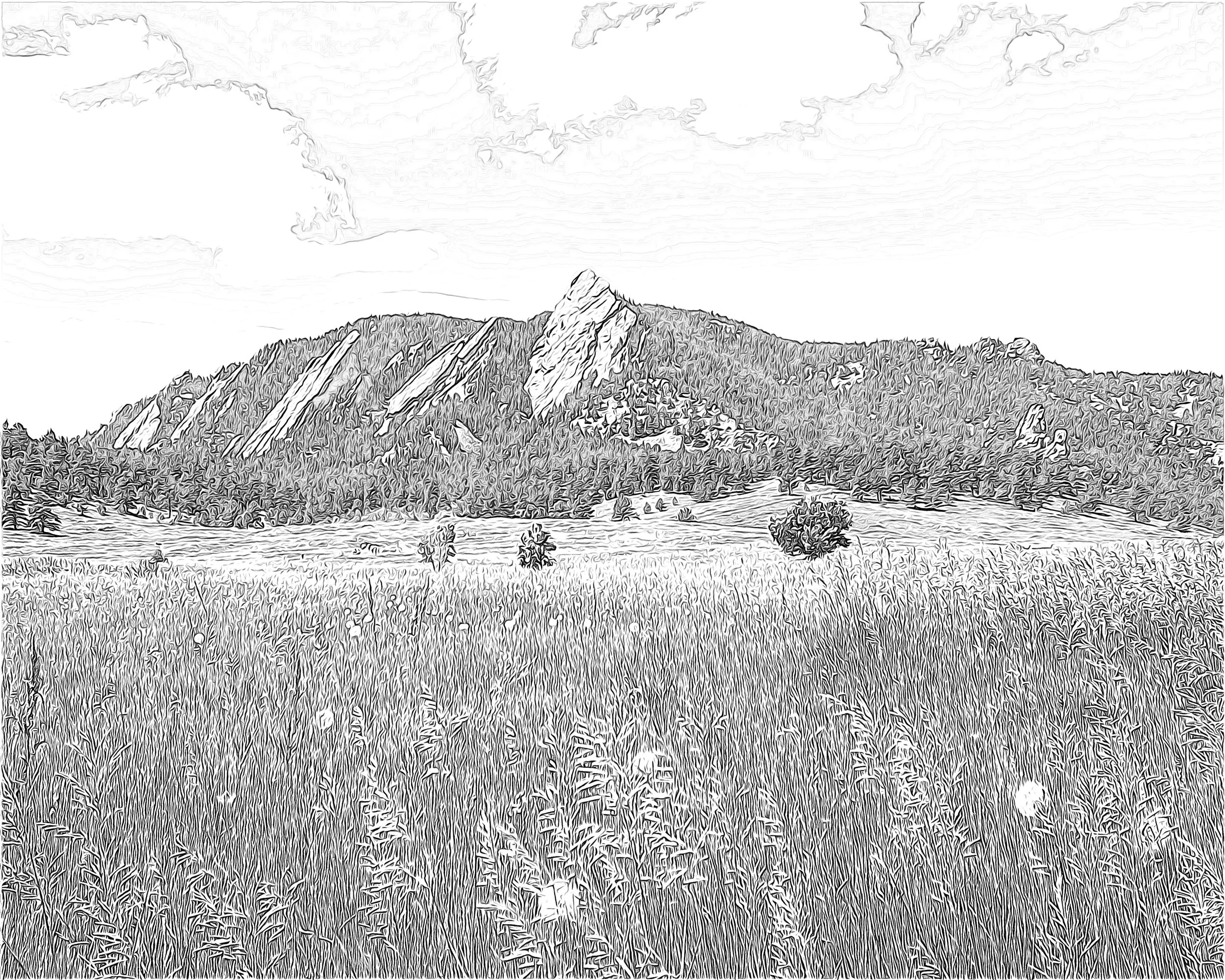 Mindfulness Coloring Page: Chautauqua Park