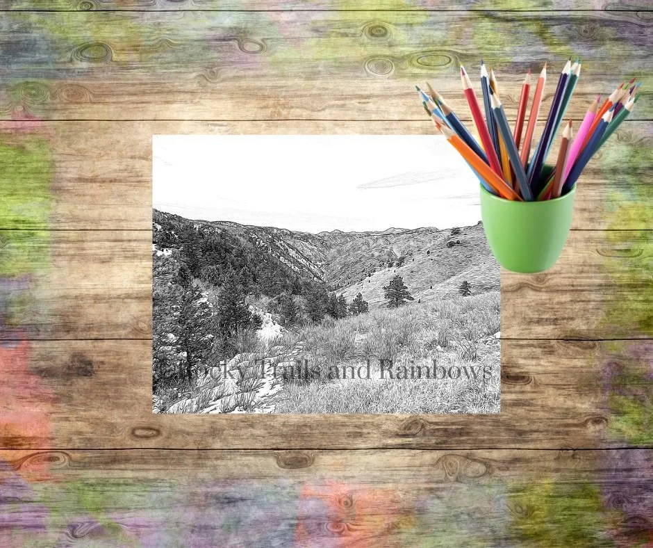 Lookout Mountain Peaks & Valleys View Print | Printable Nature Wall Art & Mindful Coloring Download