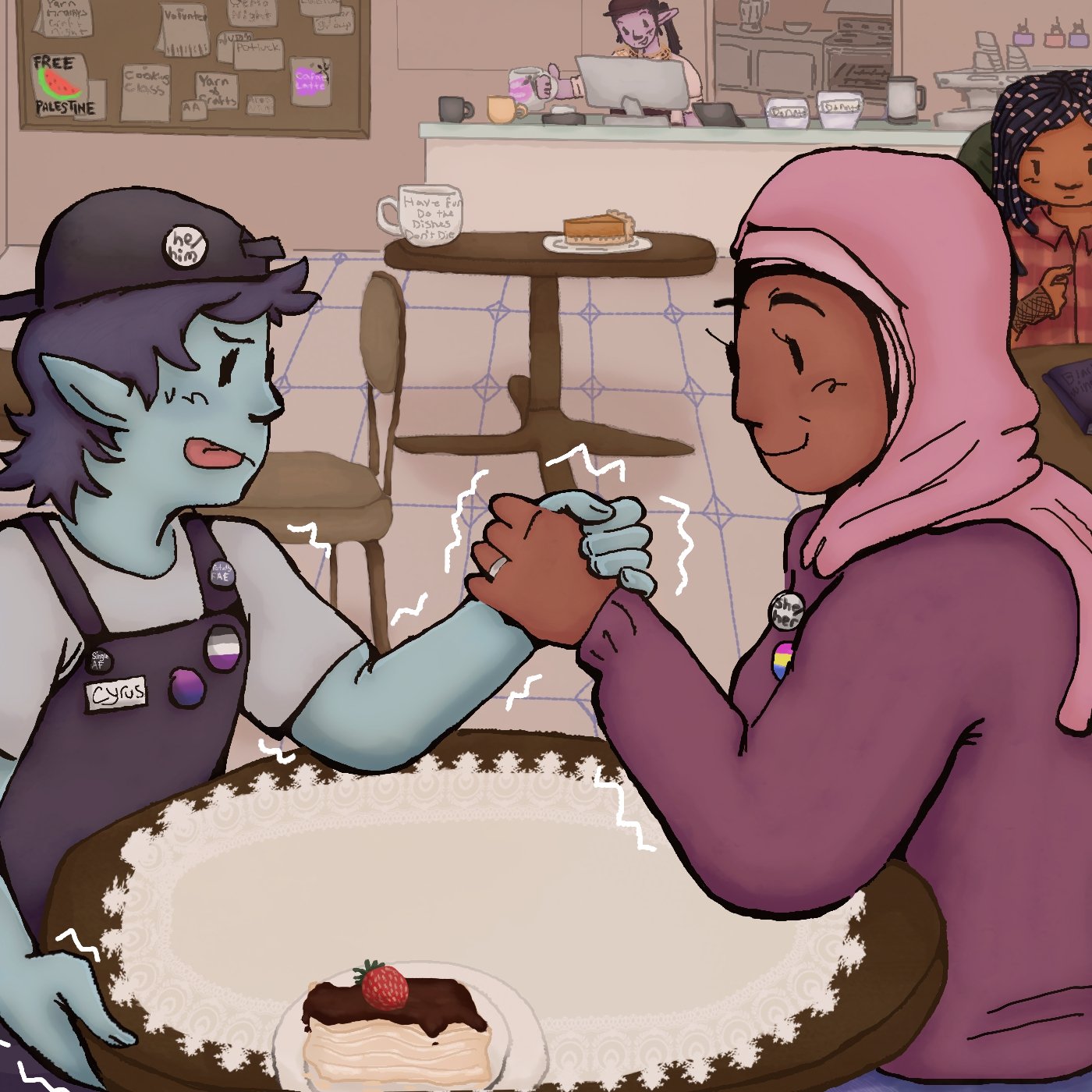 2: Cyrus and Husniya Arm-Wrestling