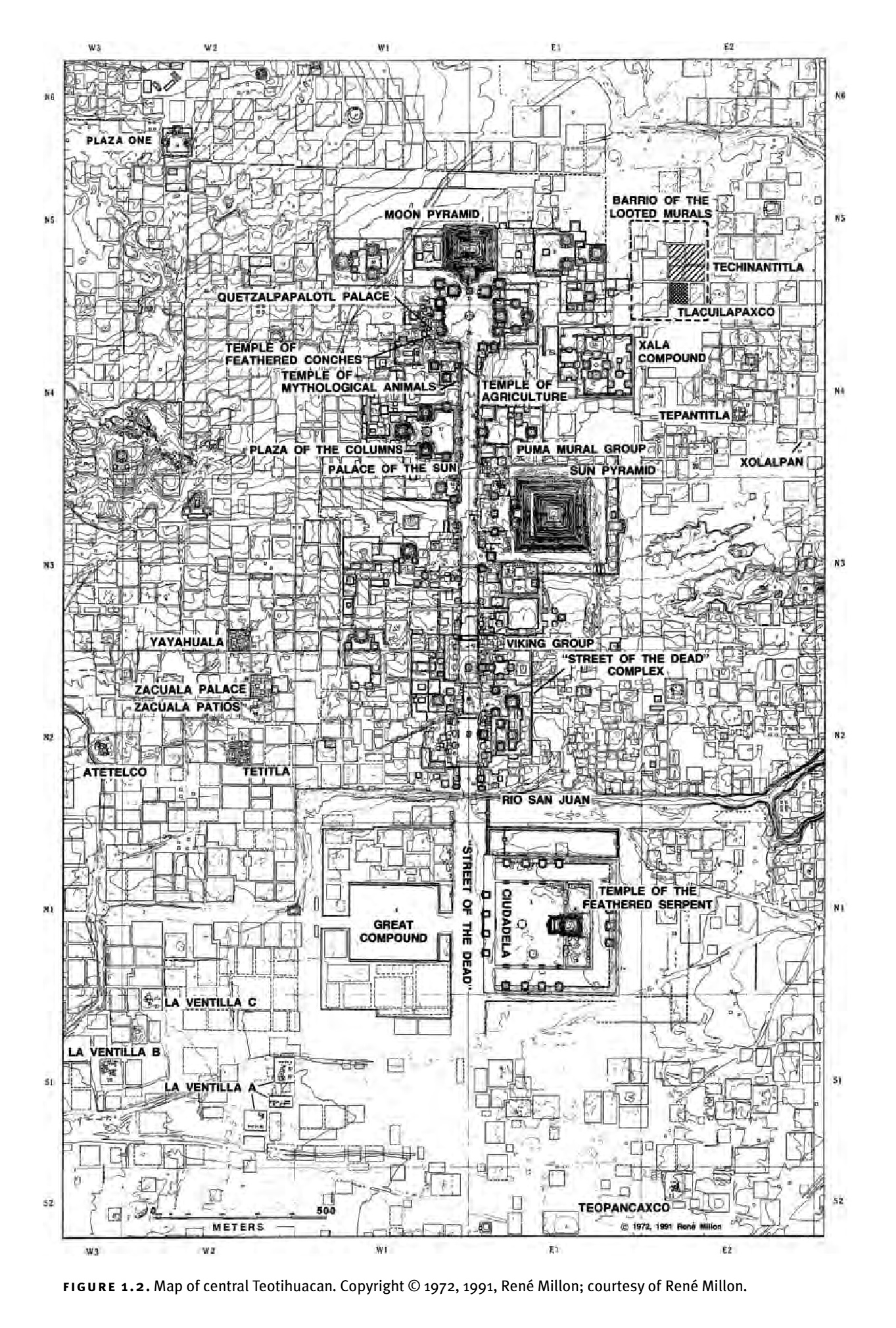 Map of Teotihuacan site