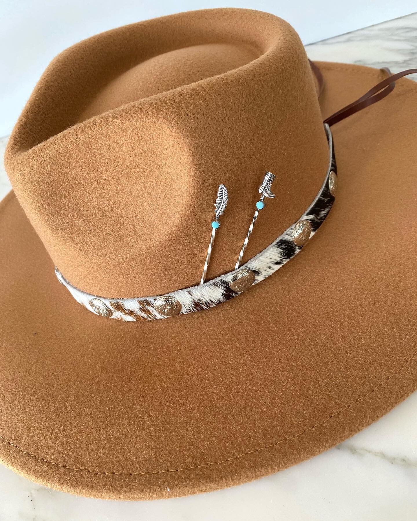 Embellishing your hat is so much fun!! Checkout these sterling silver and turquoise hat pins&hellip;stinking cute!