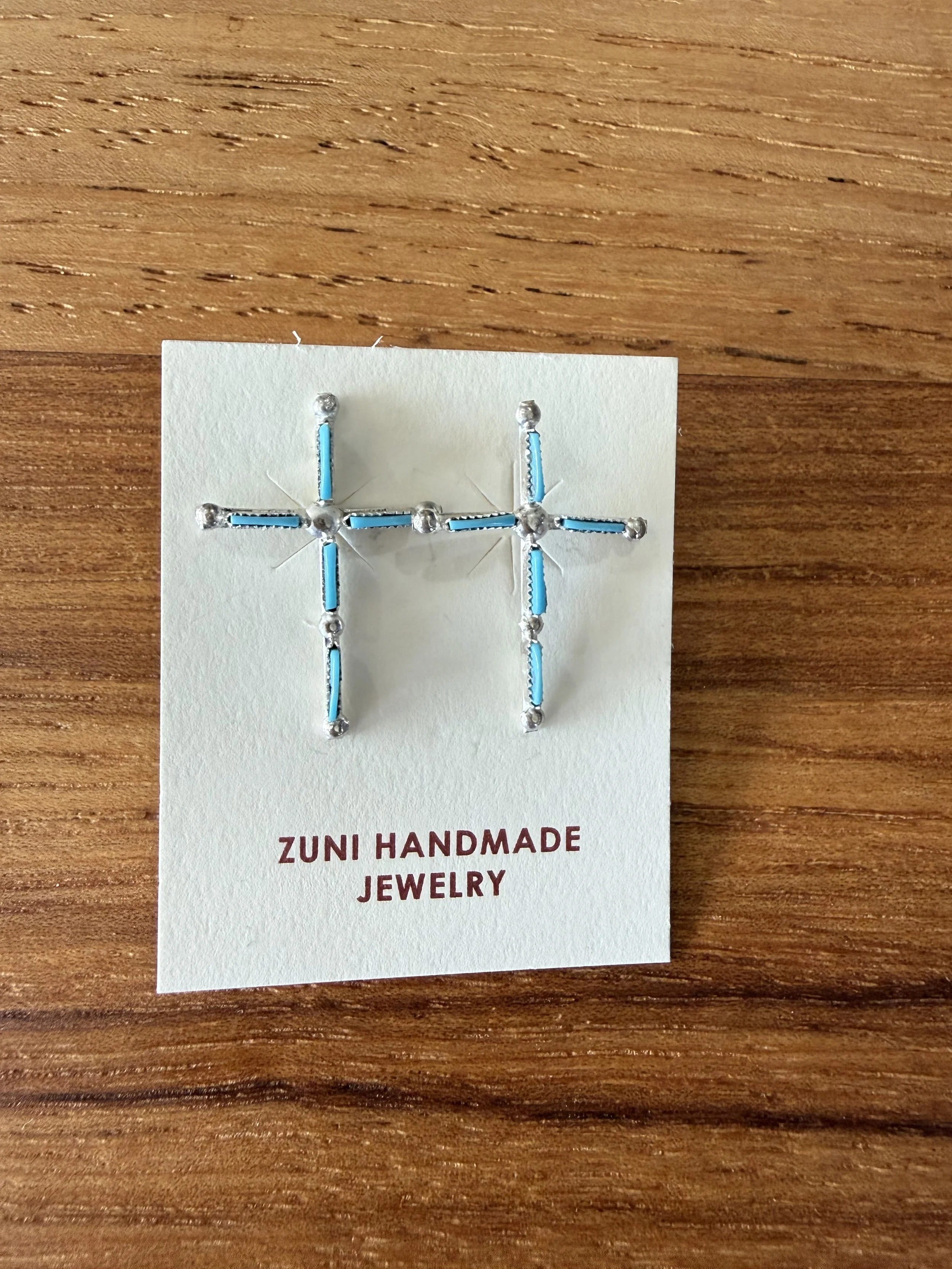 Zuni Turquoise Cross Earrings