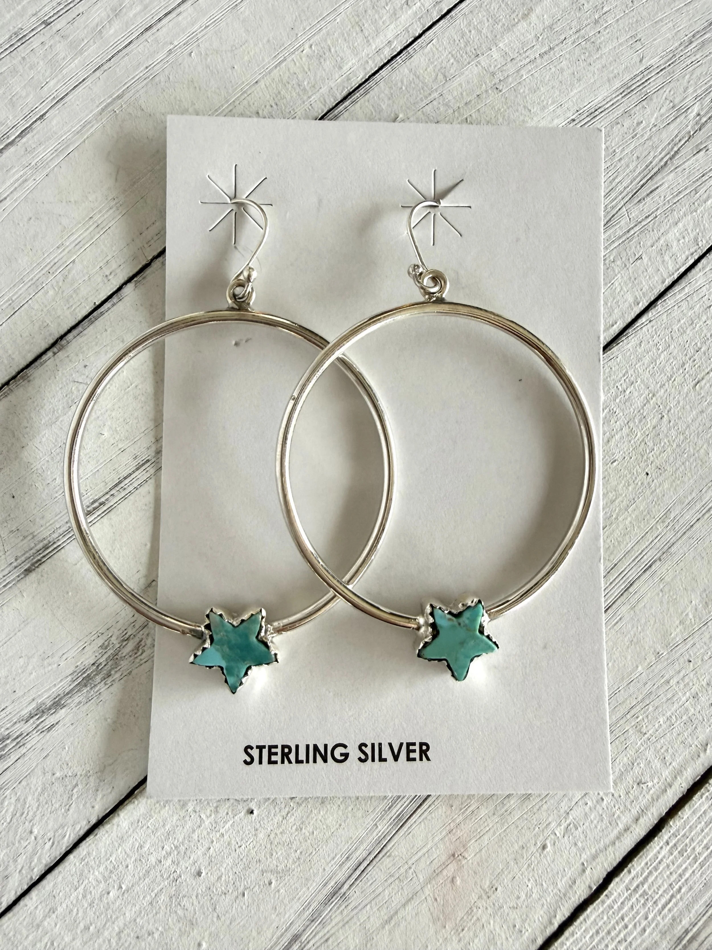 Turquoise Star Hoops