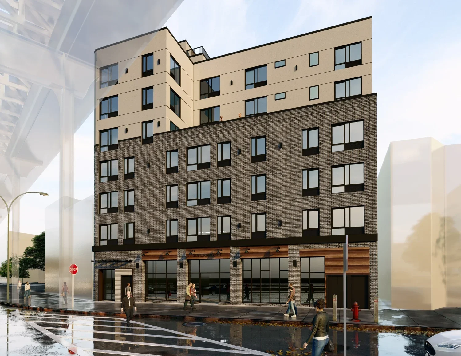 Architectural rendering of 605 Hart Street in Brooklyn, from Manatus Development Partners.