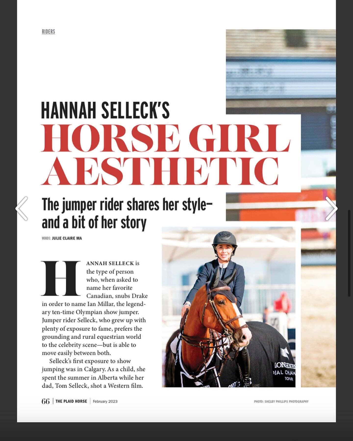 Hannah Selleck is one of the most glamorous people I&rsquo;ve met, and she graciously shared her style tips with us. Thanks @hannahselleck - you were a delight!

Read the article on page 66 of the Plaid Horse Magazine. Link in bio. 

#style #equestri