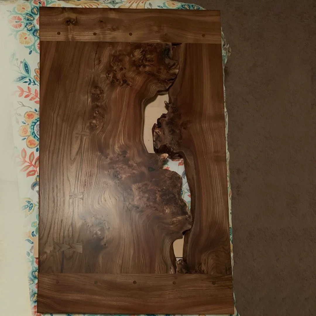 the best coffee table with a river that is not filled in. Was so cool with this dark wood. 