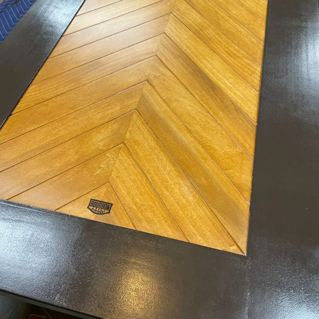 A barn door for a client's bathroom. Poplar door. 