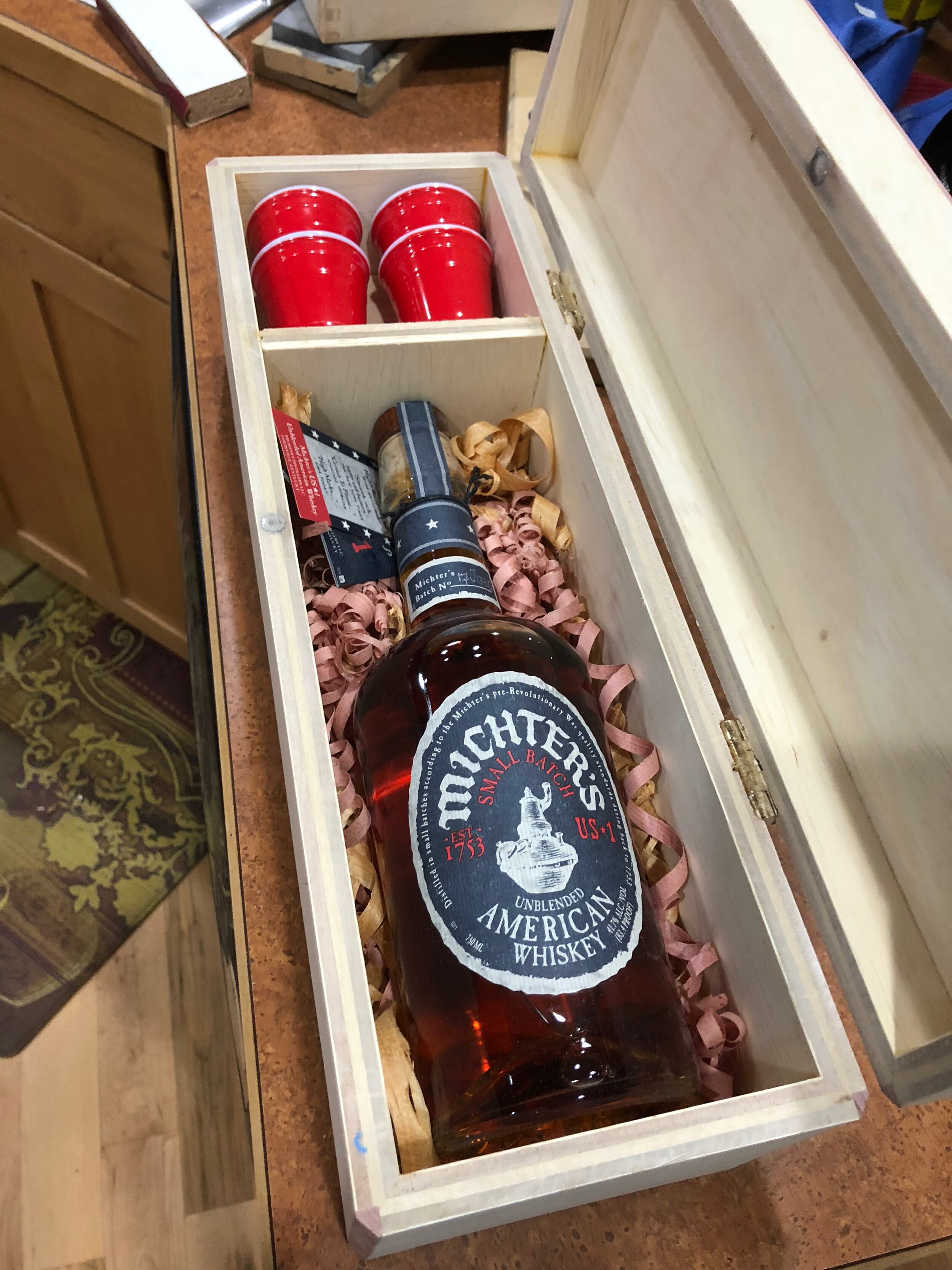 Mitcher's Bourbon box for a good friend's birthday.