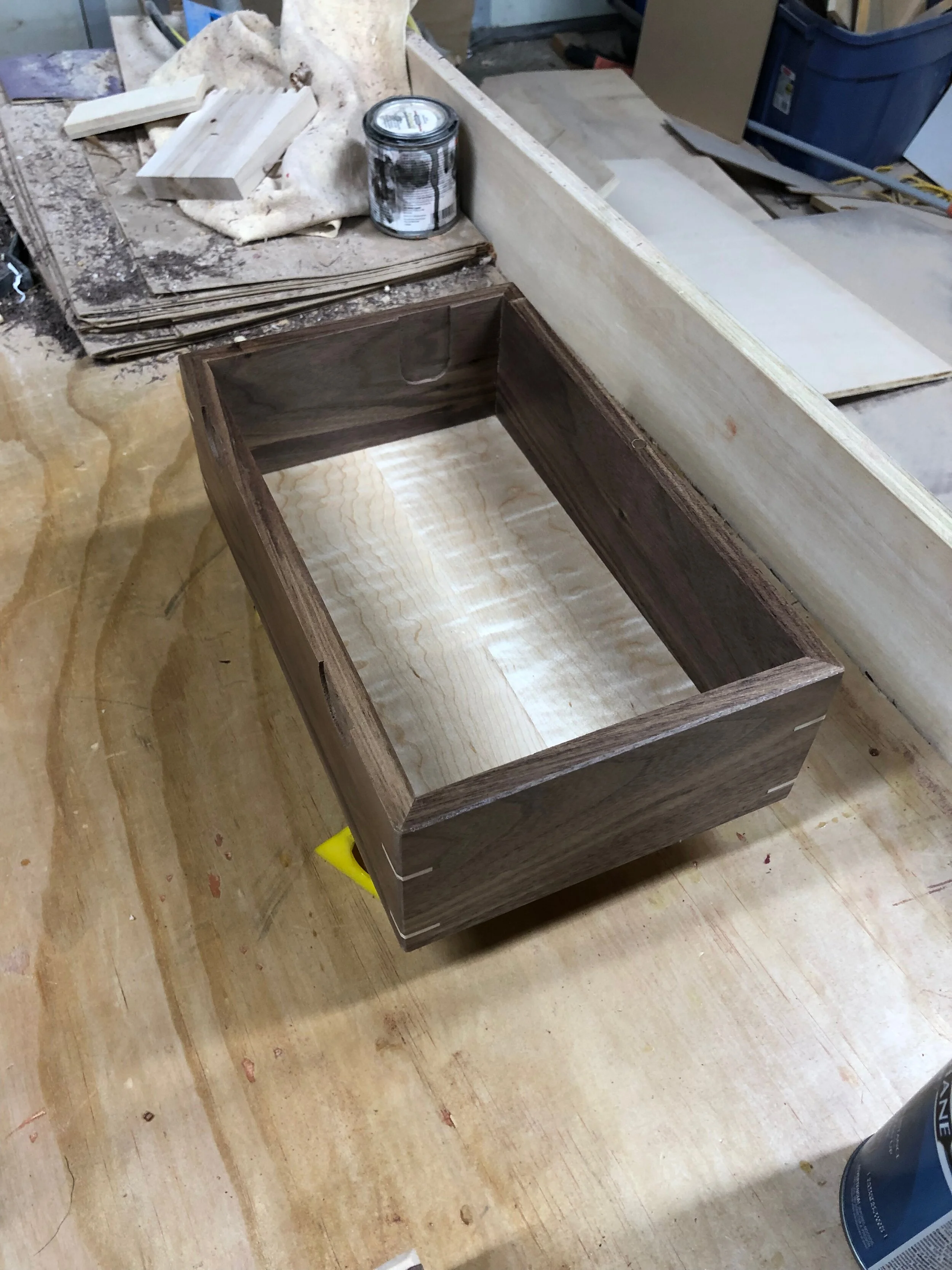 The inside of the bourbon gift box. 