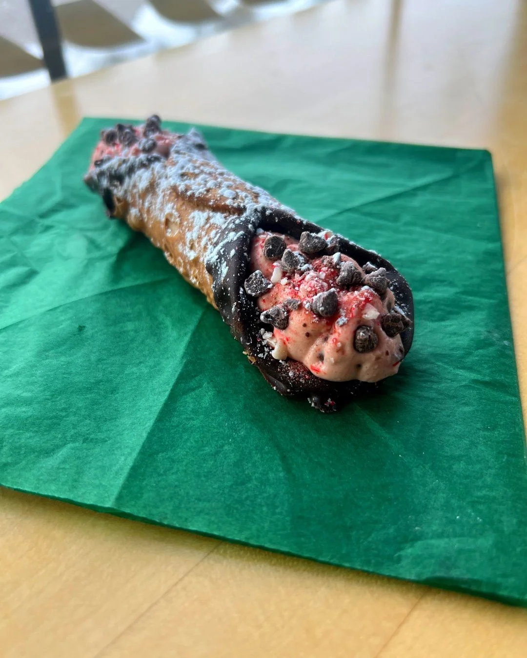 Holiday treat alert: Peppermint Mocha Cannoli is back in our pastry case.
Creamy peppermint mocha filling in a chocolate-dipped cannoli shell. It's festive, it's delicious, and it's the kind of thing that makes the season a little sweeter.
Ordering f