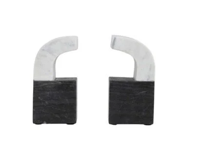 Two-Tone Marble Bookends, Set of 2