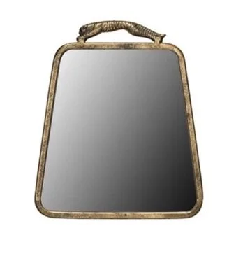 Metal Framed Wall Mirror w/ Leopard Handle