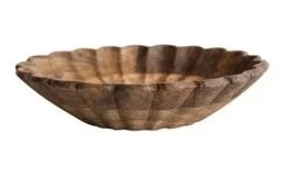 Wood Scalloped Bowl