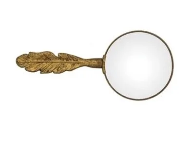 Pewter Magnifying Glass with Feather Handle