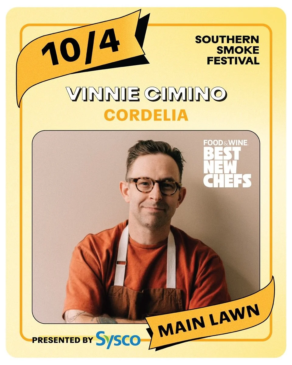 Join chef Vinnie and the other 2025 @foodandwine Best New Chefs in Houston at Southern Smoke Festival 2025 October 4th!

SSF25 is the ultimate celebration of food, drink, and community with more than 85 phenomenal chefs and beverage professionals fro