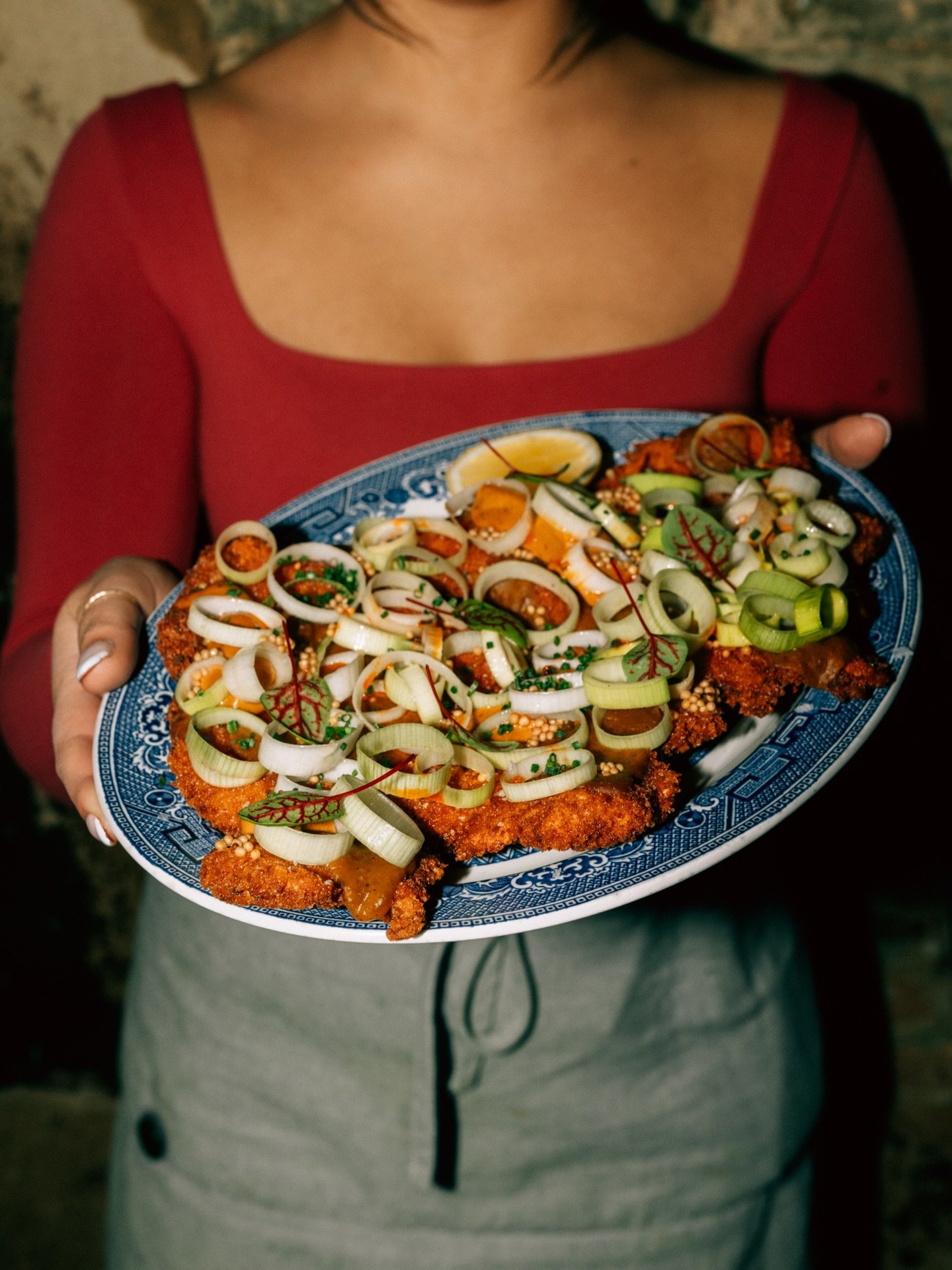 Schnitzel
Let the cutlet be thy canvas.
At the behest of the lovely @dwirthwein + many of our guests, the Pork Schnitzel returns. Our pork loin, sourced from @deejays_custombutchershop, spends 48 hours in a buttermilk brine before being pounded thin 