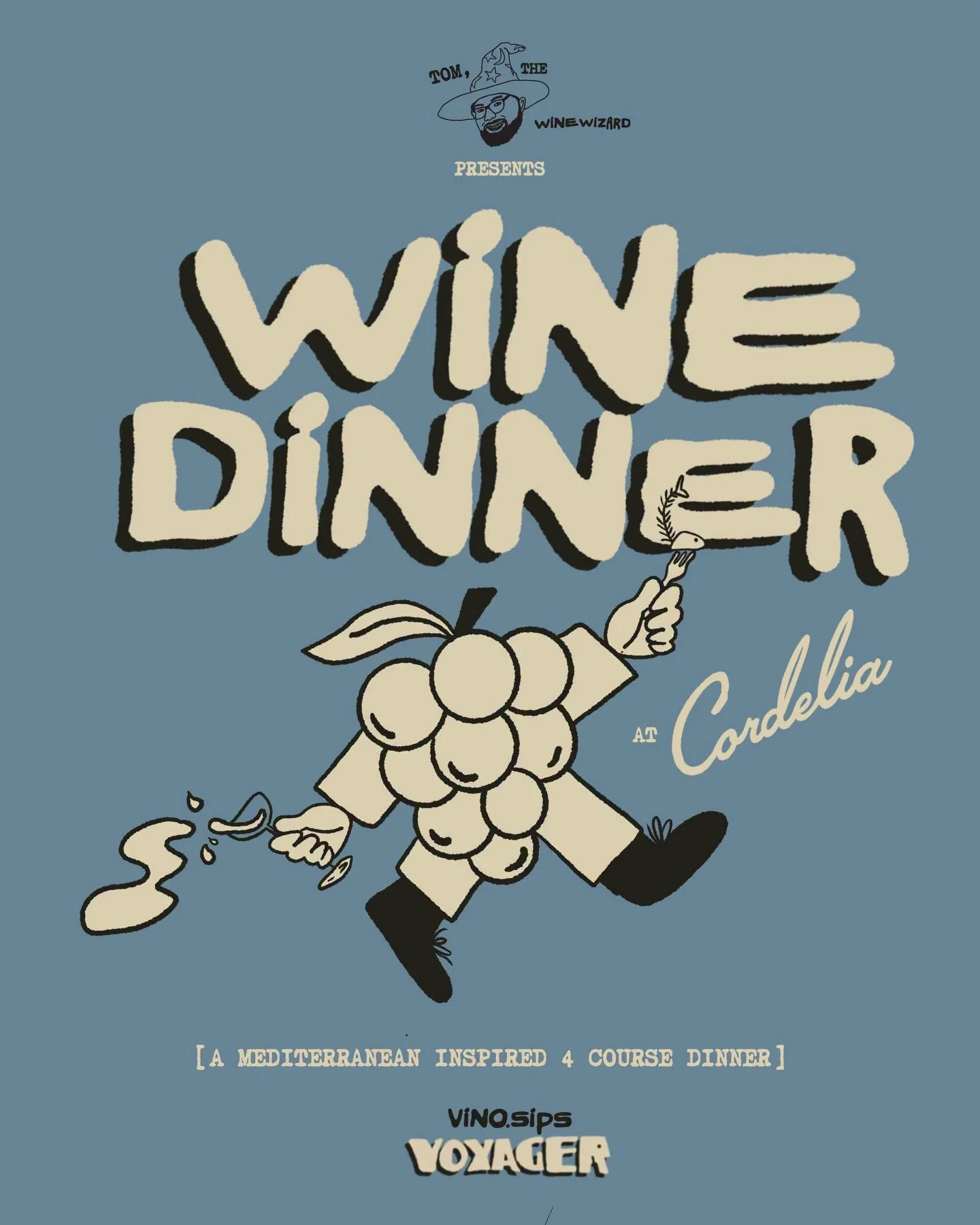 WINE WITH TOM VOL. II: 
On May 21, we&rsquo;re welcoming spring with a Coastal  Mediterranean inspired evening with @vino.sips / @voyagerbeverage &amp; our very own Wine Wizard, aka @cledm216 

The night will lean into coastal wines paired with a sea
