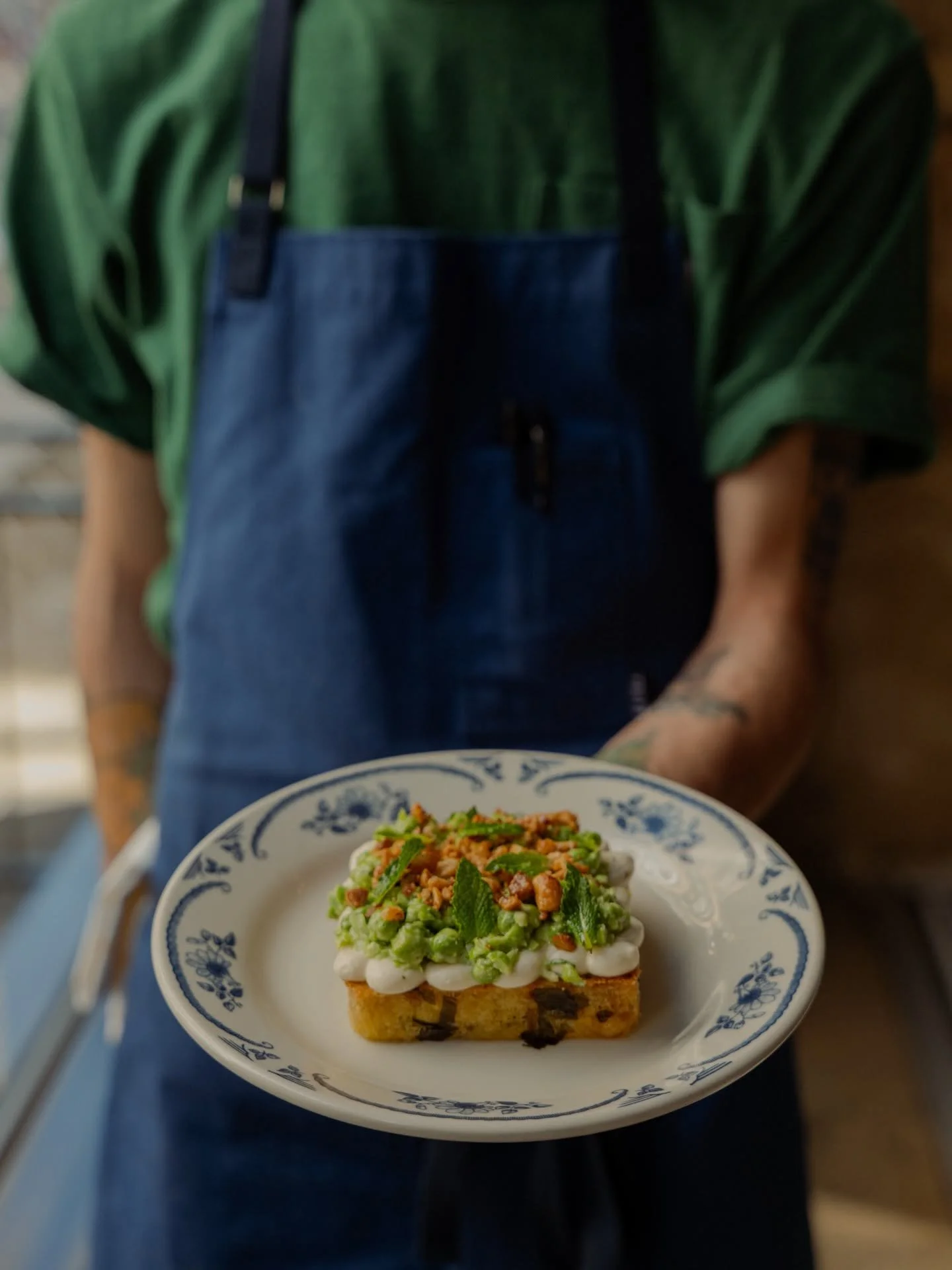 Pea Toast 🫛 
One of our favorite spring rituals, returning each year with a slightly new expression.

This season&rsquo;s version features fresh spring English peas, hand-ground into a tartare and dressed generously with olive oil, lemon, black pepp