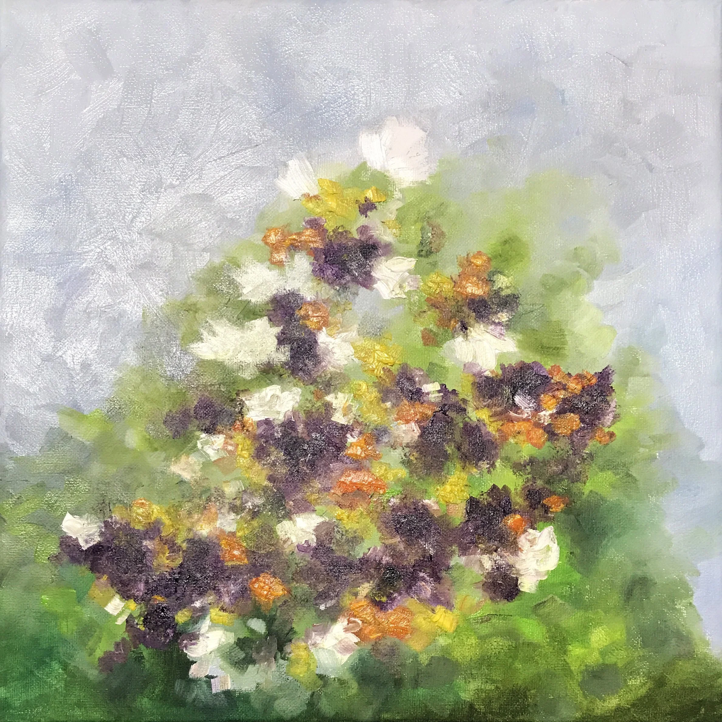 Pansy Riot 14" x 14"  Oil on Canvas