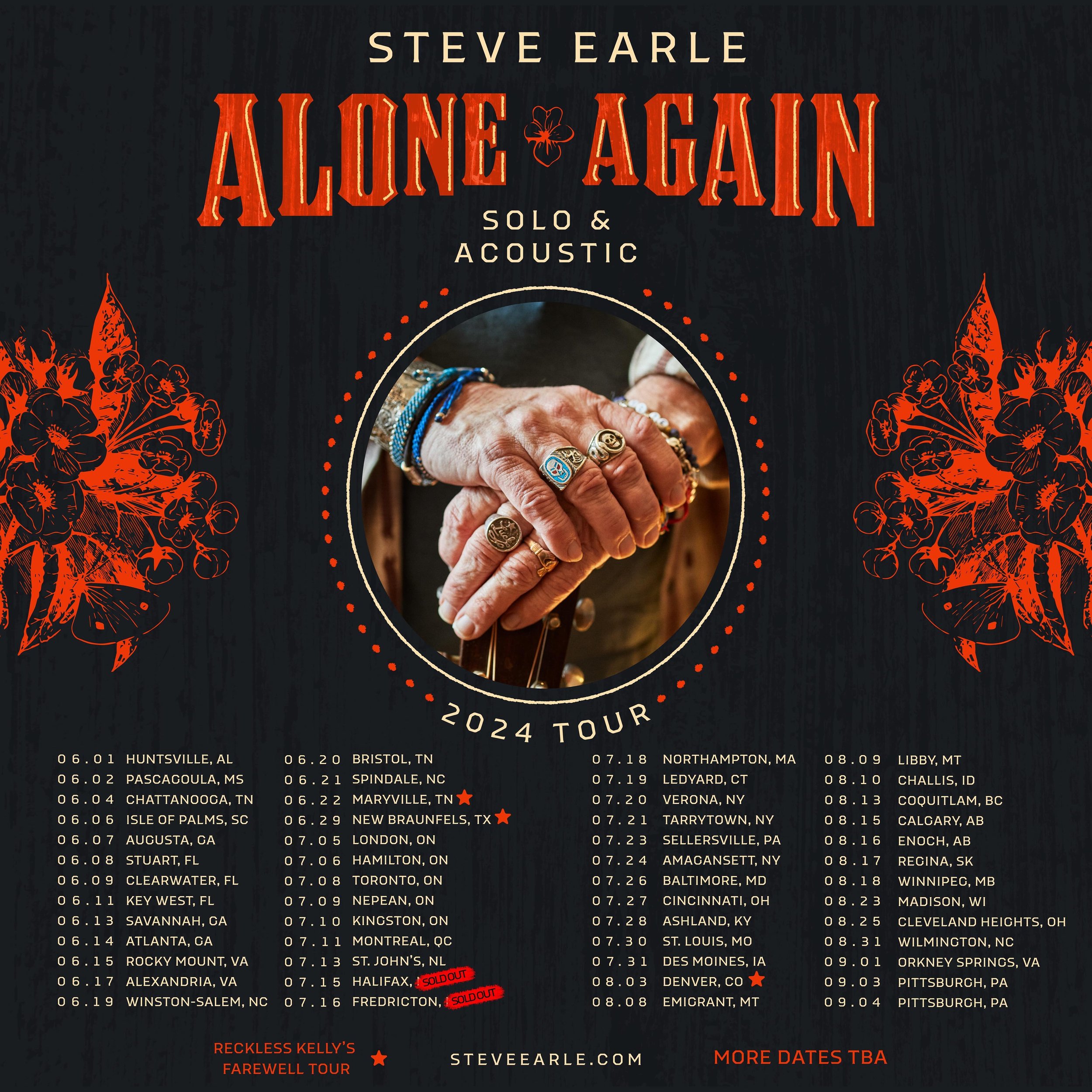 Catch @steveearle on his Alone Again Solo &amp; Acoustic 2024 Summer Tour! Grab your tickets to a show near you at the link in bio and stories.

More dates TBA!