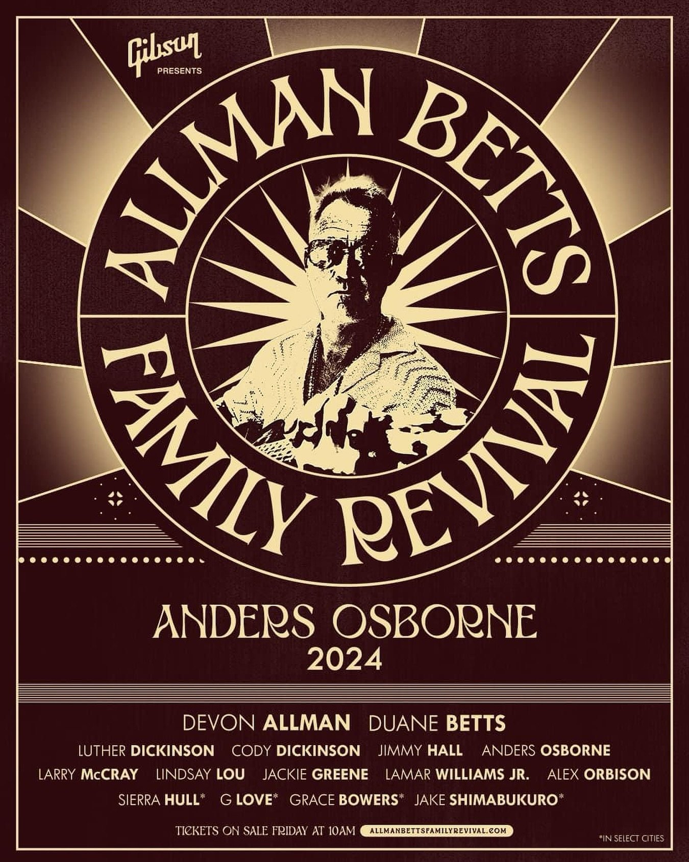 We are a little over a week away from the first @allmanbettsfamilyrevival show on November 30th! Join @andersosborne and all of the incredible artists as they honor the music of the Allman Brothers. Make sure to grab your tickets in the 🔗 in our bio