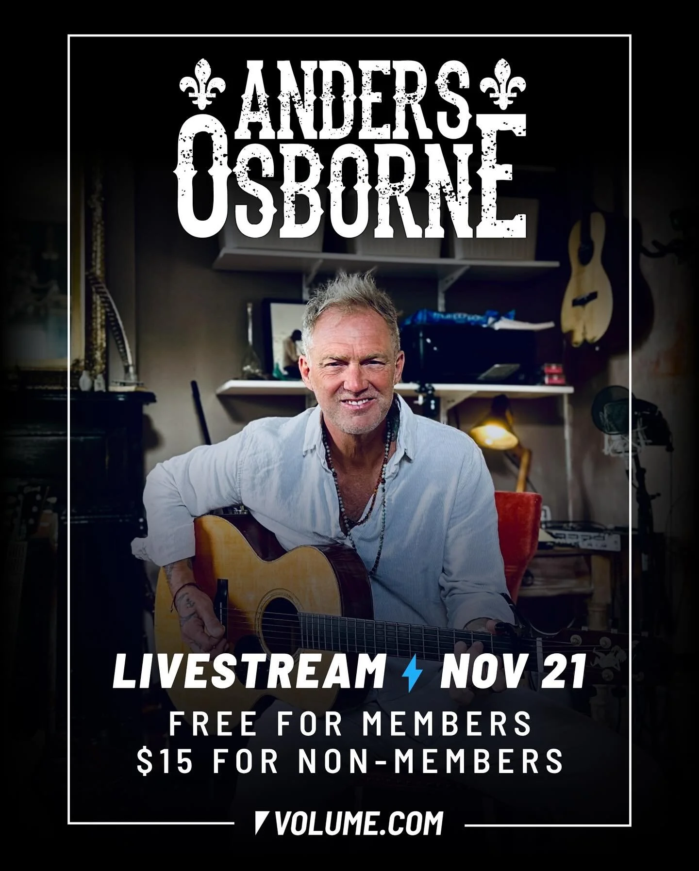 @andersosborne will be streaming live from the Ya-Ya Room on @getonvolume on November 21. Grab your tickets at the link in bio!