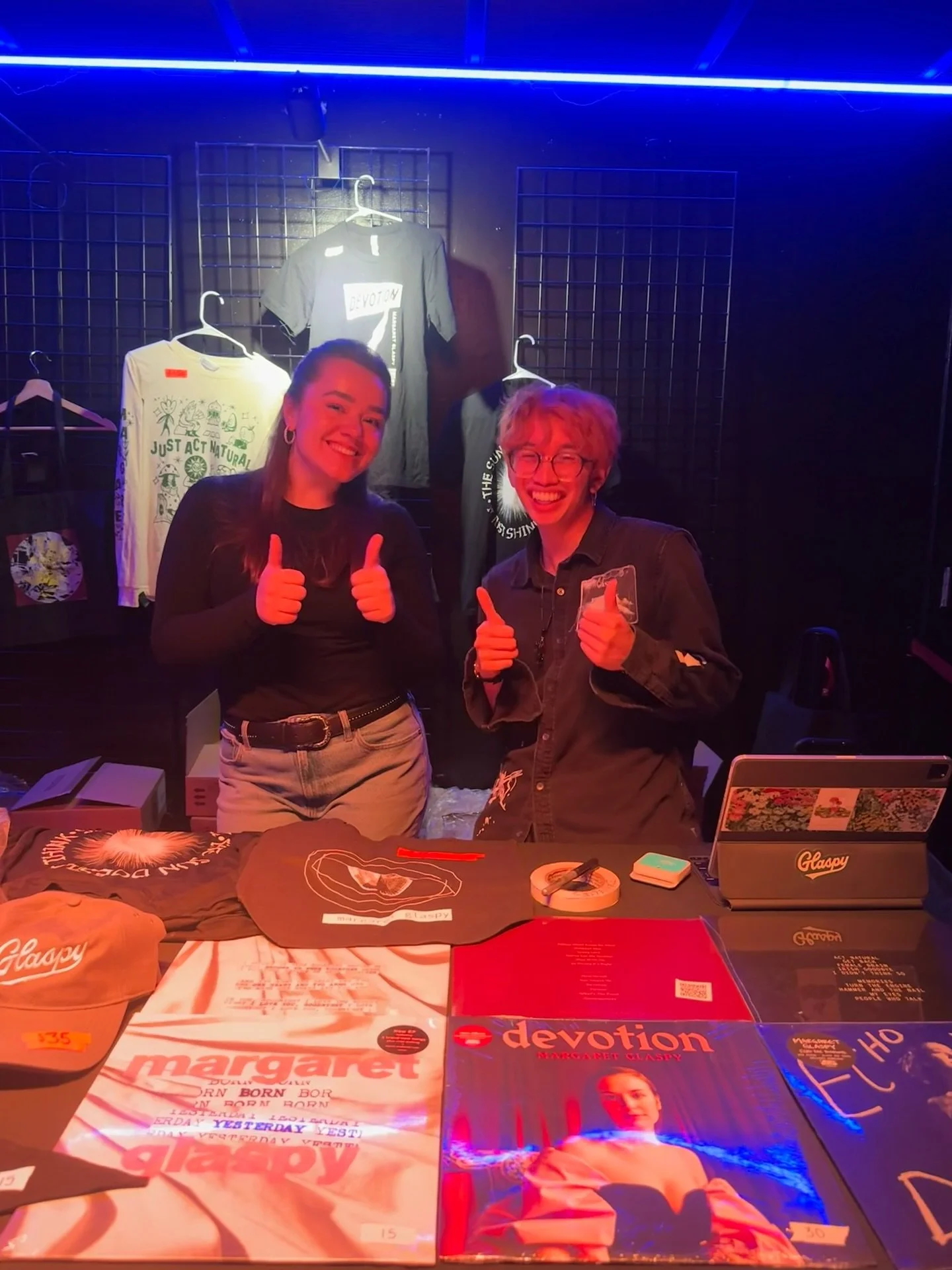 Shoutout to our interns at the @margaret_glaspy show at @lprnyc last week, killin' it at the merch stand!