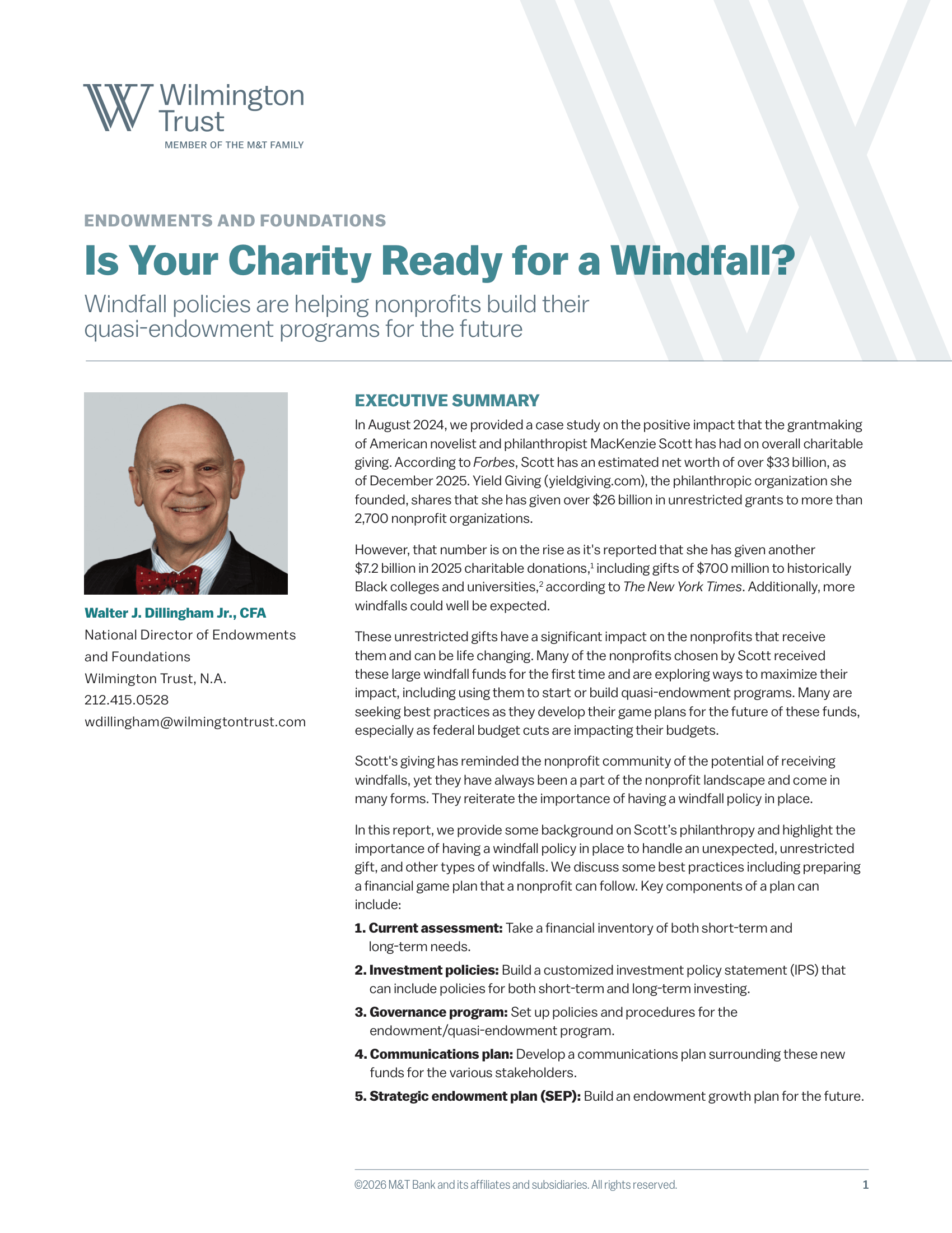 Is your charity ready for windfall?