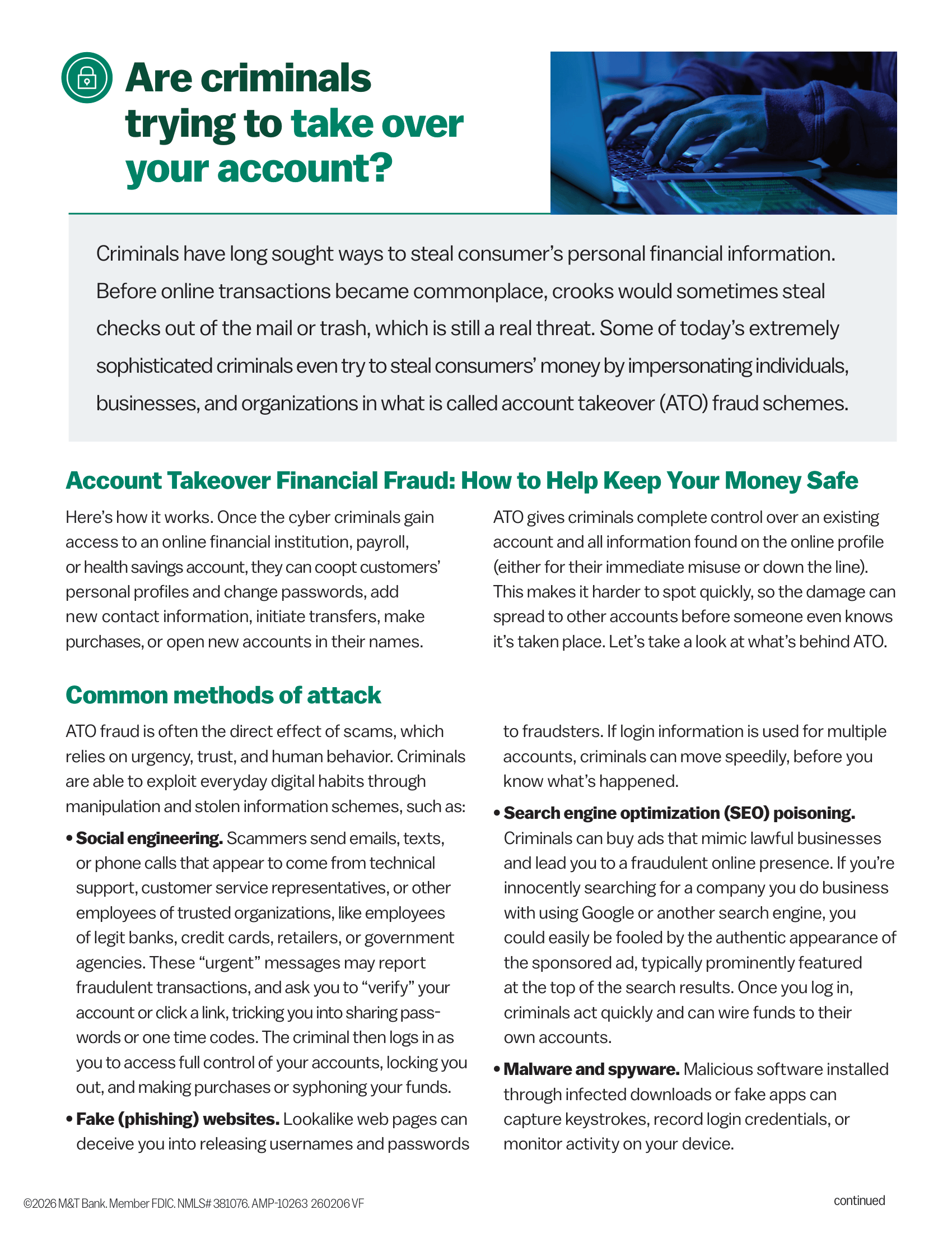 Are criminals trying to take over your account?