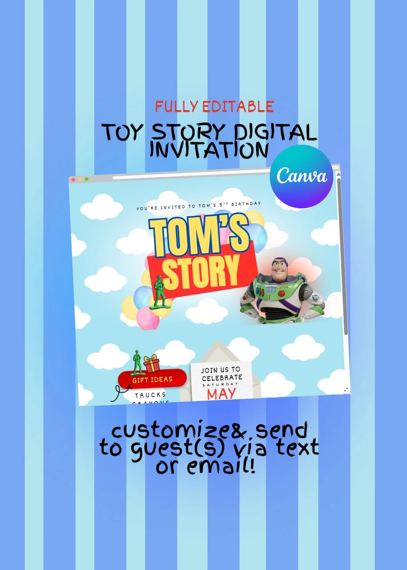 Toy Story Birthday Invitation Template