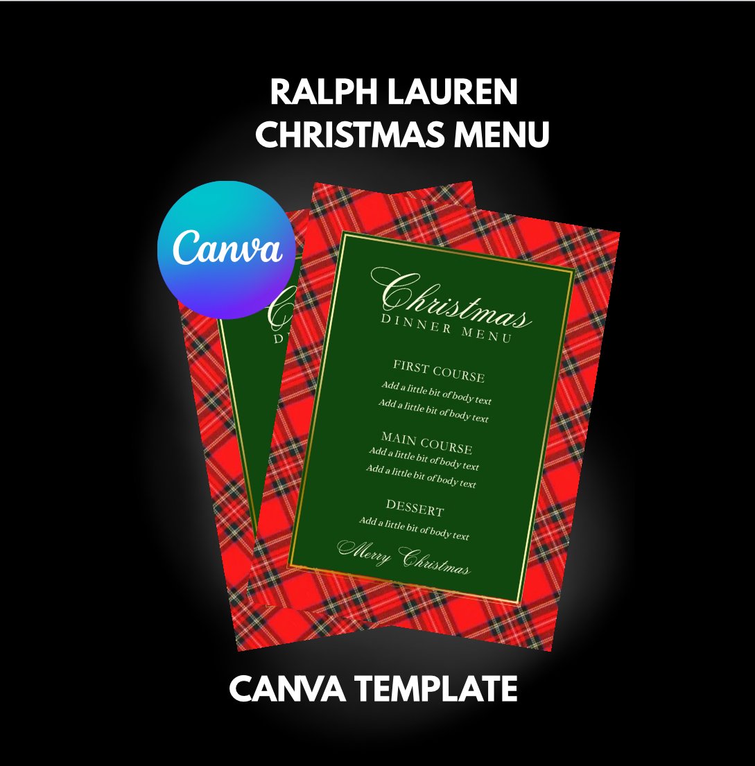 Ralph Lauren Inspired Menu- Canva Template