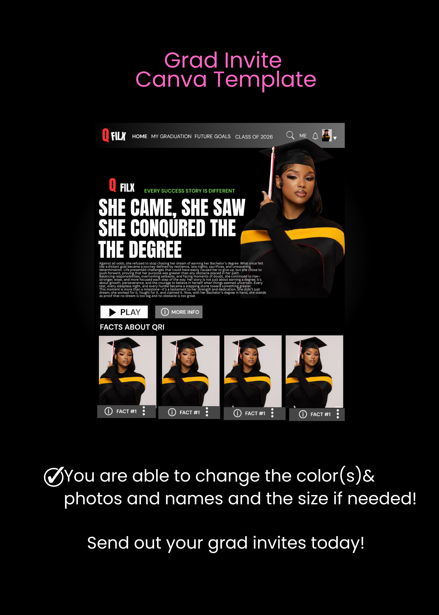 Netflix Grad Canva Template