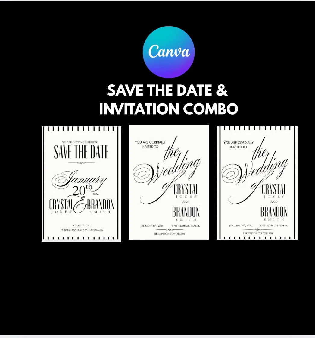 Save the Date and Formal Invitation Canva Template