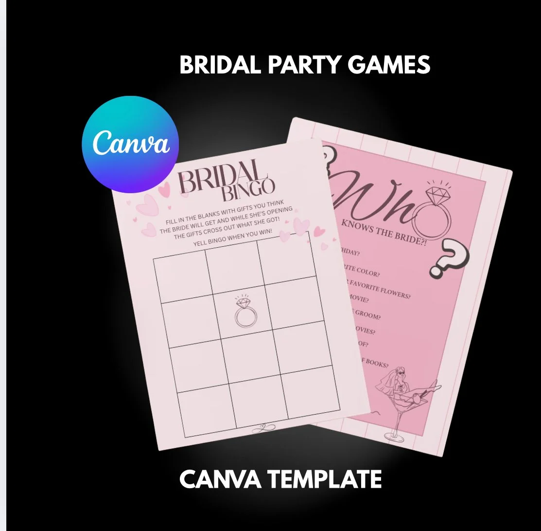 (2)- Bridal Shower Game Templates
