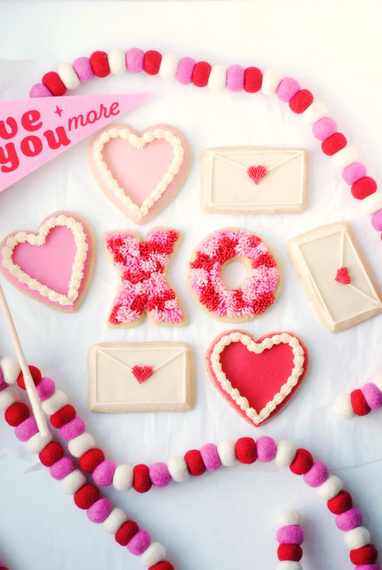 Valentine's sugar cookies with buttercream
