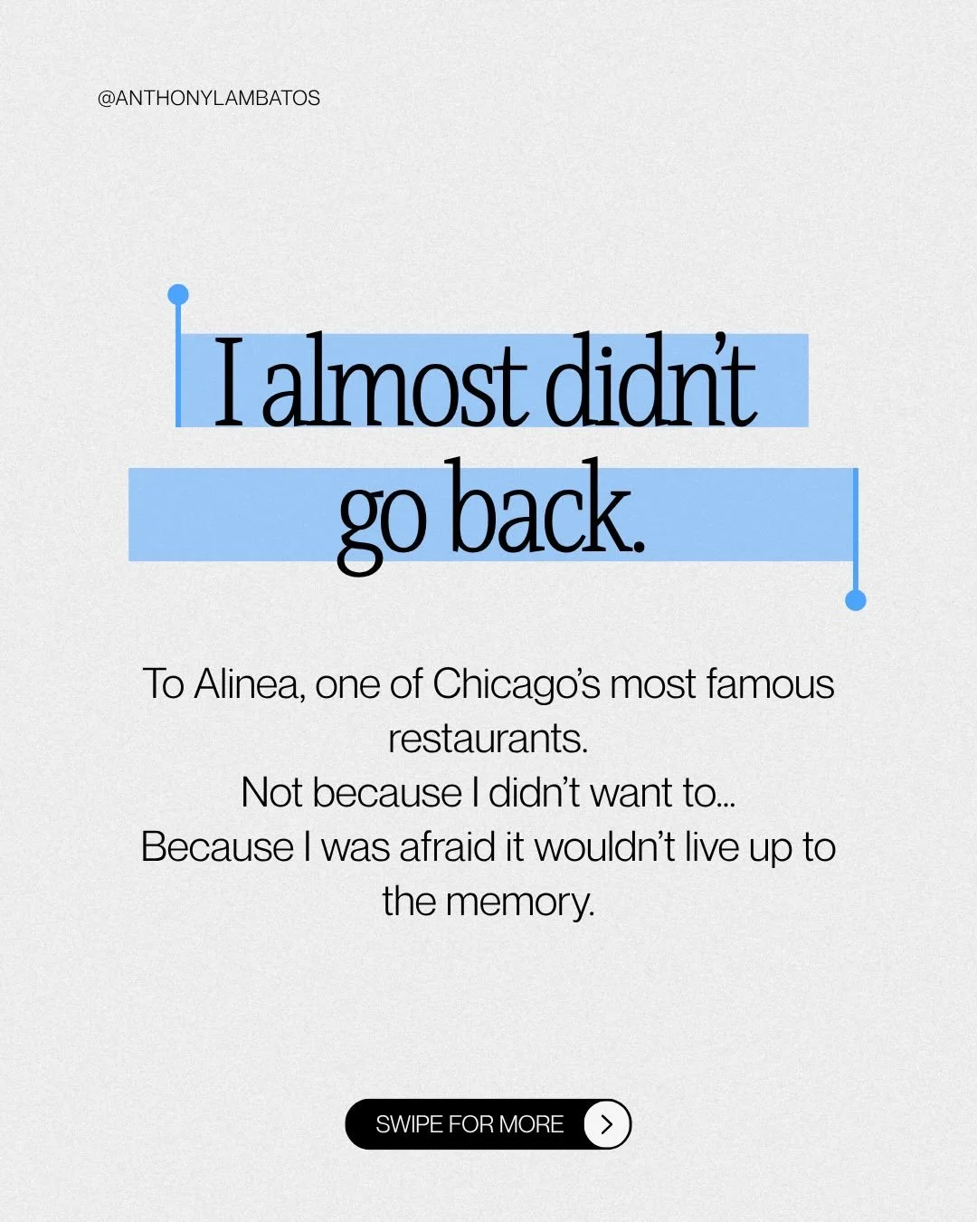 Sometimes the fear of being disappointed keeps us from experiencing something even better.

I almost didn&rsquo;t go back because I didn&rsquo;t want to ruin a great memory. I&rsquo;m so glad I did. Don&rsquo;t let the possibility of disappointment k