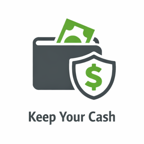 icon titled "Keep your cash"