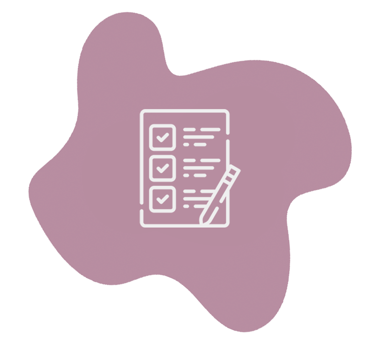 Mauve colored background with white outline of baby crrawling