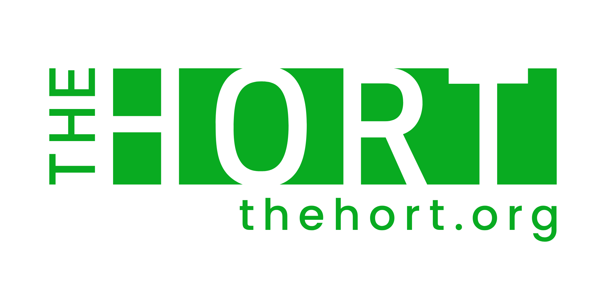 The logo of The Human Organ Rights Team features the word 'THE' in green vertically aligned to the left, 'HORT' in large black and green letters with a green square replacing the letter 'O', and the website 'thehort.org' in smaller green letters underneath.