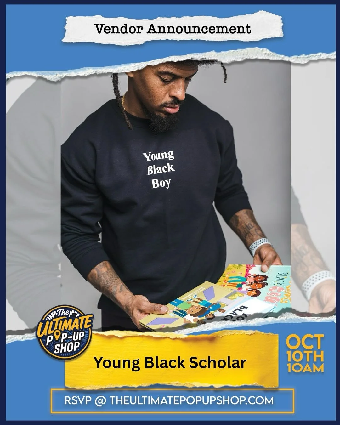 The Ultimate Pop Up Shop is the perfect warm up to the GHOE weekend! @the_ultimatepopupshop 🙌🏾

Your boy will be in the building amongst 50 other vendors! I&rsquo;ll have Young Black Boy &amp; Young Black Girl with me. 📚

PULL UP and let&rsquo;s h