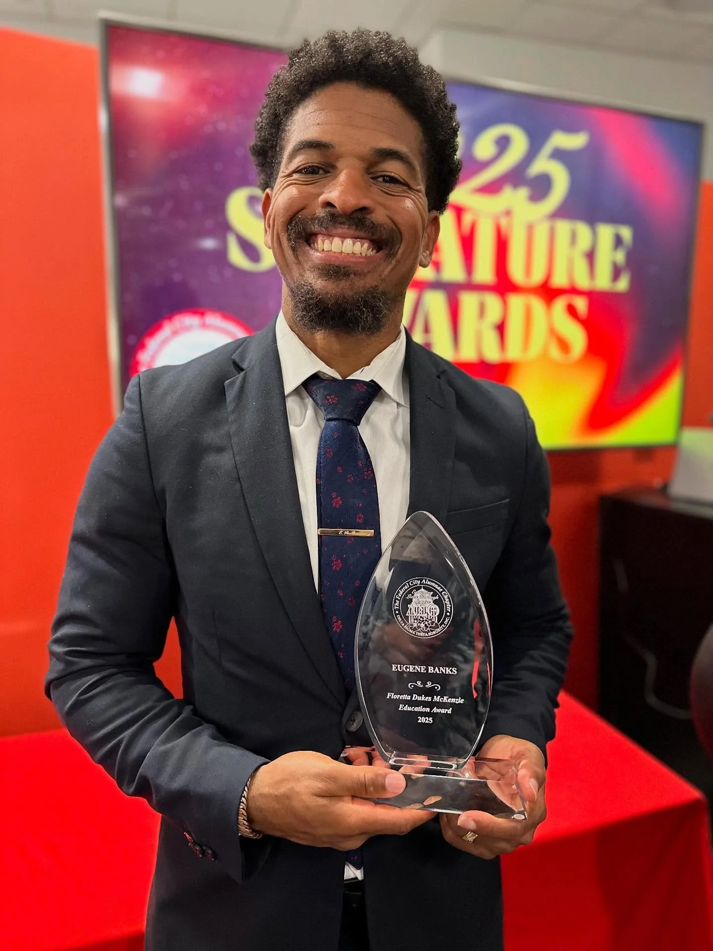 This evening, I had the great honor of receiving the Floretta Dukes McKenzie Education Award, presented by the Federal City Alumnae Chapter of Delta Sigma Theta Sorority, Inc. 🙏🏾

I&rsquo;m deeply humbled by this recognition. Thank you, @thefcacdst