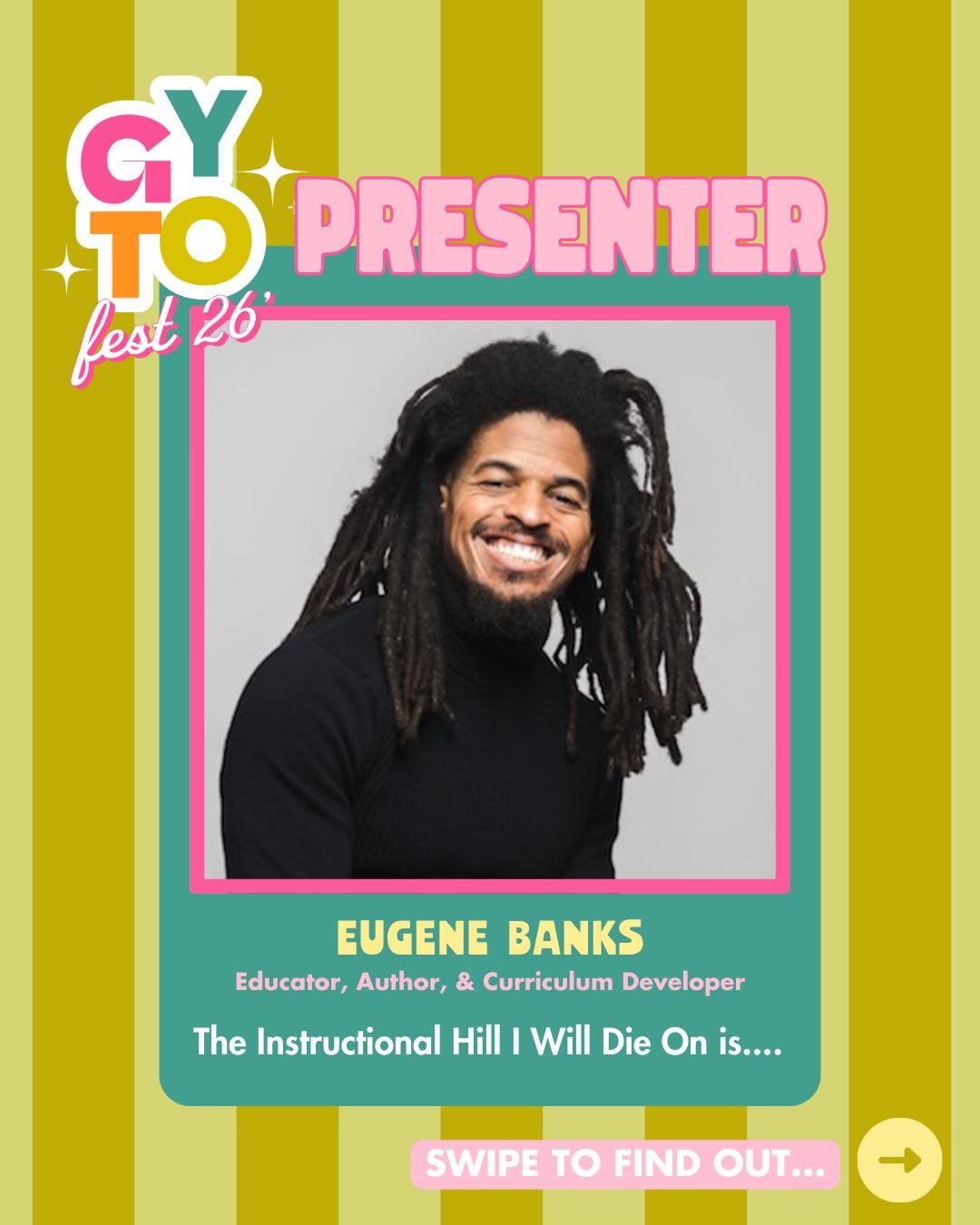 So excited to be part of the GYTO Nationals presenter lineup! 🙌🏾

Swipe to learn a little more about me, what I&rsquo;ll be presenting, and some fun teacher facts.

Cannot wait to learn, grow, and bring the energy with thousands of educators this s