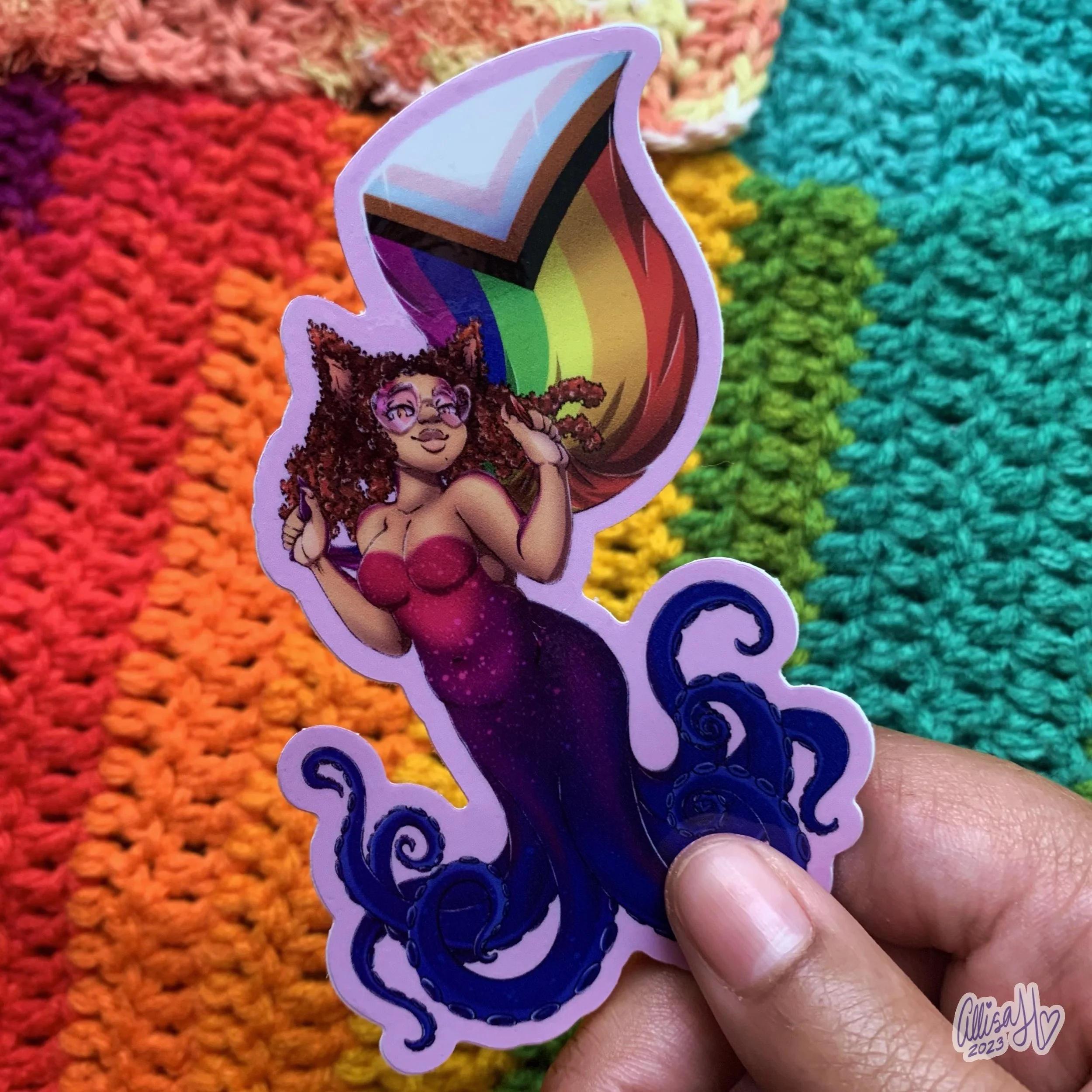 4" Sticker: OctoKitty